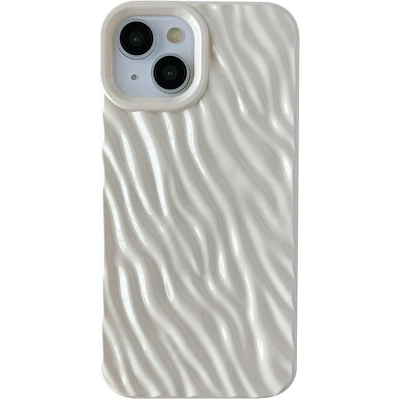 Water Ripple Pattern Wave Shape Compatible with iPhone Case (White,iPhone 11)