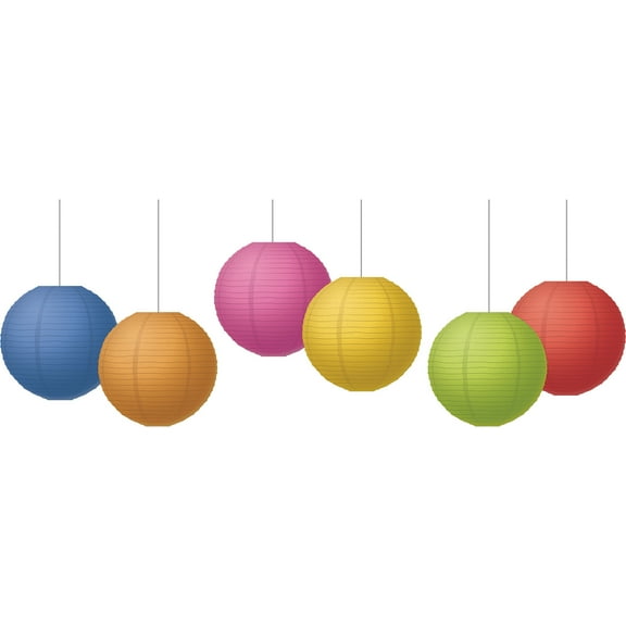 Teacher Created Resources Colorful 8" Hanging Paper Lanterns, Pack of 6