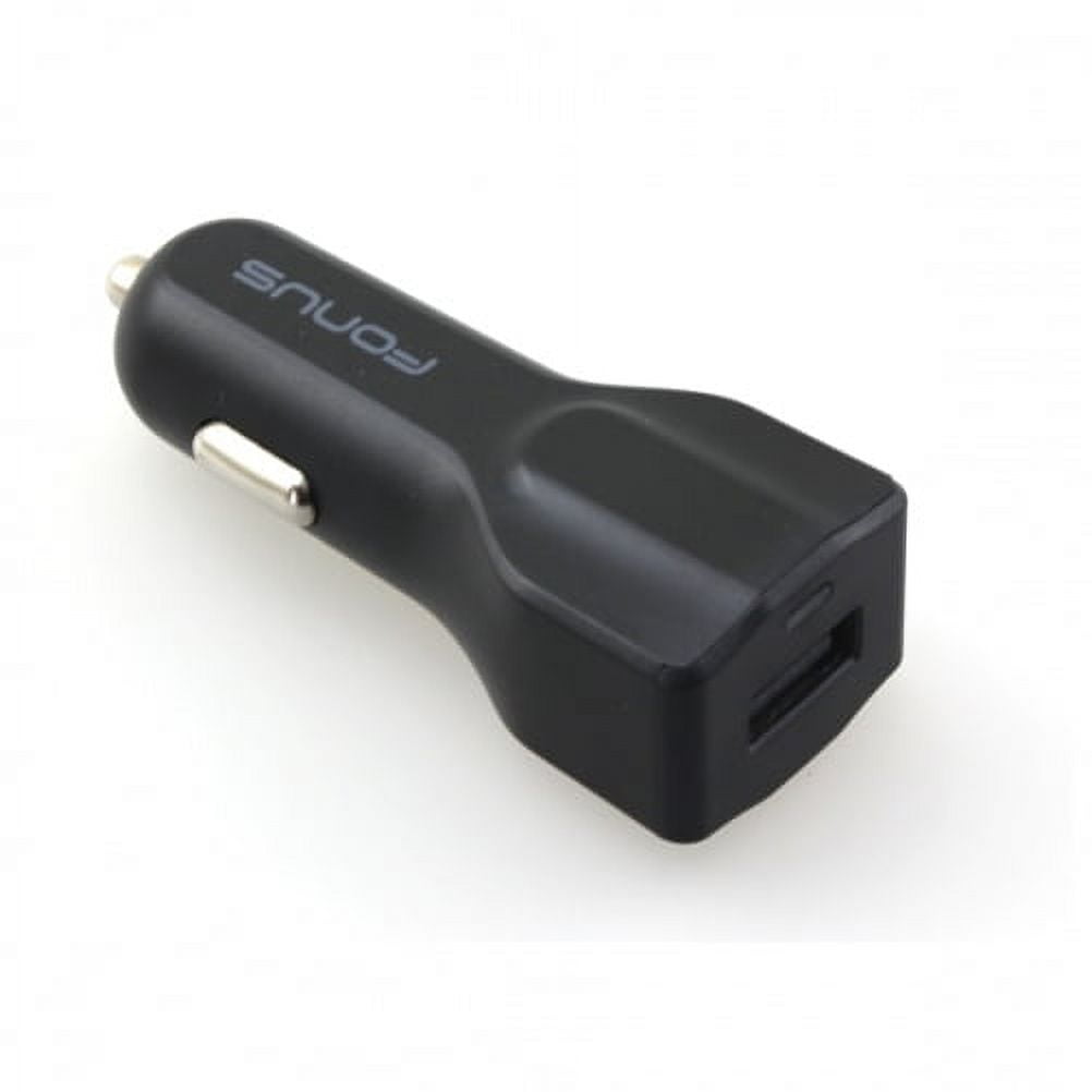 USB Port Fast 18W Car Charger w Type-C Retractable USB Cable G8Q for LG Stylo 4 Plus - Microsoft Surface Go (10"), Lumia 950 - Motorola One, Moto Z4 Z3 Play Z2 Play Z Play Droid Force Droid X4