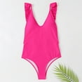 thumbnail image 7 of LYXSSBYX One Piece Swimsuits for Women Women's One-Piece Swimsuit V-Neck Backless Swimsuit Solid One-Piece Bikini Ruffle Swimsuit, 7 of 7