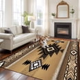 thumbnail image 3 of Brown Southwest Large Area Rugs for Bedroom Living Room, Soft Non Slip Carpet Bedside Rug, Boho Aztec Ethnic Abstract Geometric Rectangular Floor Cover Kitchen Accent Rug 6'x9' for Dining Room/Office, 3 of 9