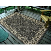 6’7"x9'7" Traditional Persian Oriantal, Charcoal Indoor & Outdoor Rug - 0946