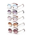 thumbnail image 3 of Retro Rimless Oval Sunglasses Women Crystal Texture Glasses Frameless Sunglasses, 3 of 4