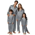 thumbnail image 5 of Family Matching Pajamas Christmas Silk Pajamas Long Sleeve Button-Down Loungewear Set Funny Pajamas Womens Matching Christmas Pajamas, 5 of 7