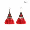 thumbnail image 3 of letairis 2 Pièces Femmes Pompon Triangulaire Décoratif Frangé Boucle d'Oreille Bijoux de Vacances Décoration Rouge Rouge, 3 of 6