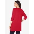 thumbnail image 2 of Roaman's Women's Plus Size Cotton Ultimate Boatneck Tunic With Side Slits, 2 of 6