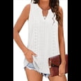 thumbnail image 1 of Camiseta Sin Mangas Holgada para Mujer, Sin Mangas, con Cuello en V, Elegante, Informal, con Ojales, Blusa de Verano M, 1 of 5