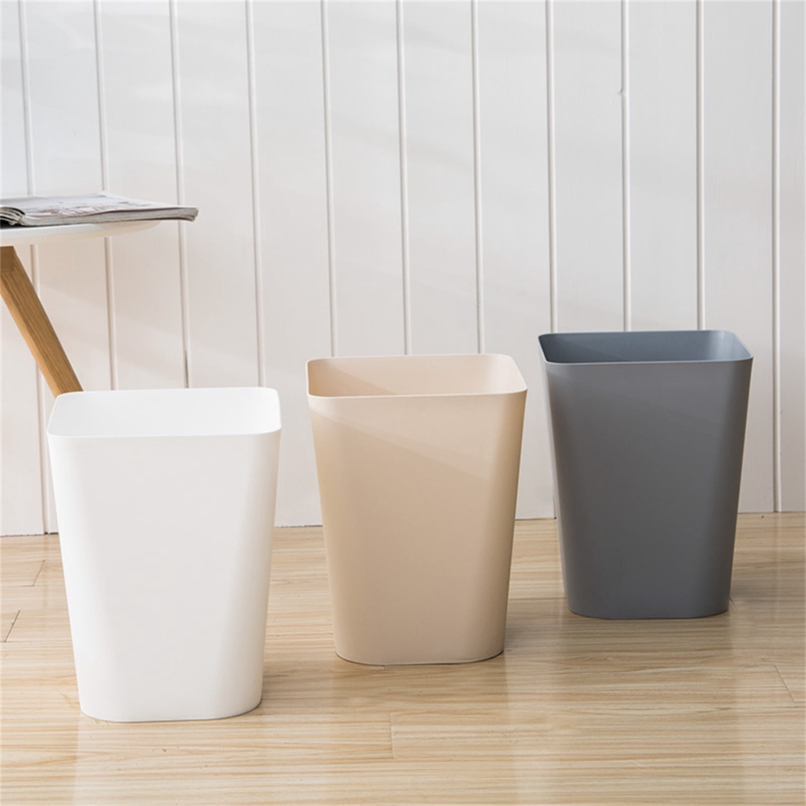 1.6 Gallon Small Trash Can, Heavy Duty Bathroom Wastebasket, Plastic Garbage Can for Kitchen Office Bathroom (White/1 Pcs) 7.48x9.13"