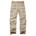thumbnail image 4 of TRGPSG Men's Casual Tear-rsesistant Work Cargo Pant Camo Outdoor Hiking Pants with Pockets(No Belt),Khaki 36x32, 4 of 7