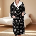 thumbnail image 2 of Women's Fleece Plush Robe Long Warm Plush Bathrobe Loungewear Jacket Printed Comfort Robe, 2 of 5