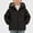 Black, variant on Boys Winter Puffer Coat Fleece Lined Solid Color Hooded Jacket Thick Warm Zip Up Jacket Beige Size 3T