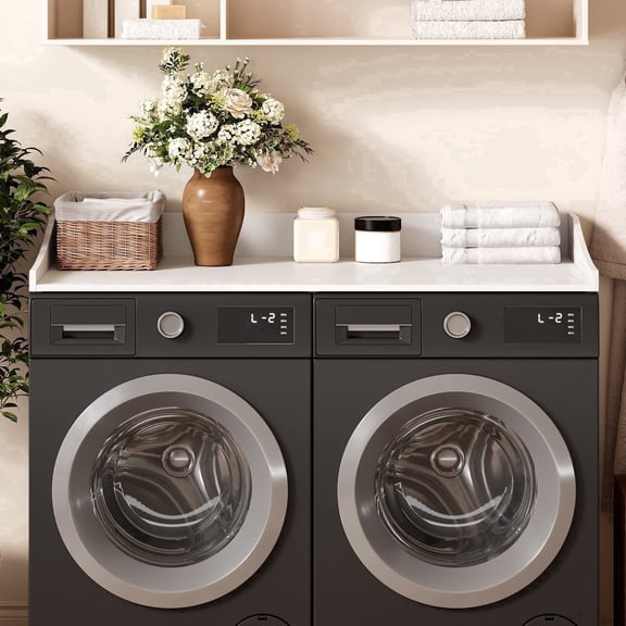 Tarnorci 54"Washer Dryer Countertop with Side Edge for Laundry Room Organization