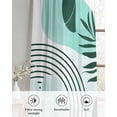 thumbnail image 6 of Boho Geometric Sheer Curtains 84 Inch Length 2 Panels Set for Living Room/Bedroom, Aqua Ethnic Abstract Stripes Leaves Kitchen Curtains Grommet Semi-Sheer Curtains Drapes Window Treatments 52"x84"x2, 6 of 7