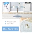 thumbnail image 4 of 47" Modern Round Bar Style Dining Table Set with 4 Velvet Upholstered Chairs,Silver Leg Glass Table with 4 Black Chairs with Silver Leg, 4 of 7