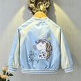 thumbnail image 4 of GYRATEDREAM Girls Baseball Jacket School Varsity Uniform Casual Sweatshirt Kids Jacket Coat Baseball Horse Print for 3Y Blue, 4 of 6