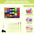 thumbnail image 3 of Kit de pintura facial Pintada de 44 colores con plantillas y pinceles, 3 of 7