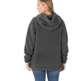 thumbnail image 4 of Women's Soft Cotton Candy Fleece Quarter Zip-Up Sherpa Hoodie Sweatshirt Top with Kangaroo Pocket, 4 of 6