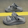 thumbnail image 2 of GiLiling Kids Open Toe Slide Sandals, Convertible 2-in-1 Slide Design Thick Cushioned Non-Slip EVA Sole, Summer Outdoor Beach Sandals (Grey, 10-10.5 Years), 2 of 6