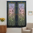 thumbnail image 3 of Stained Glass Sheer Curtains 54 Inches Long, Vintage Abstract Botanical Plant Light Filering Curtains, Breathable Simi Curtain Privacy Drapes for Kitchen Bathroom Lightweight Small Window Treatment, 3 of 9