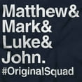thumbnail image 2 of Matthew Mark Luke John Squad Womens Slim Fit Graphic Tee Brisco Brands M, 2 of 5
