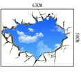 thumbnail image 2 of 3D Blue Sky Self-Adhesive Removable Break Through The Wall Vinyl Wall Stickers Wall Murals Art Decals Wallpapers Wall Poster Decorator as Nursery Christmas Birthday Gifts for Sports Bedroom, 2 of 2