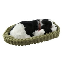 Realistic Sleeping Plush Breathing Dog Animals Toy with Mat Stuffed Toy Interactive Pet Toy Puppy