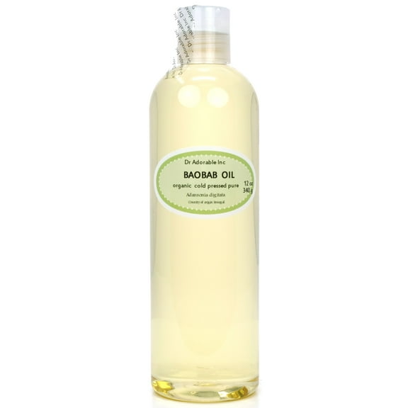 Dr Adorable - 12 oz - Baobab Oil - 100% Pure Organic Cold Pressed Natural Hair Skin Care Anti Aging