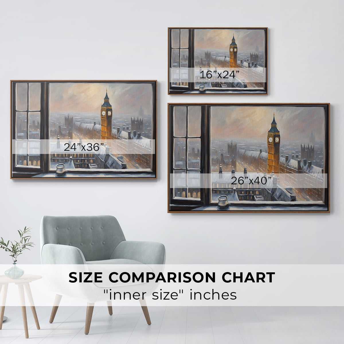 Vintage Landscape-CCXVII By Wexford Home Framed in Walnut Wood Gallery Wrapped Canvas 17 in. x 25 in.