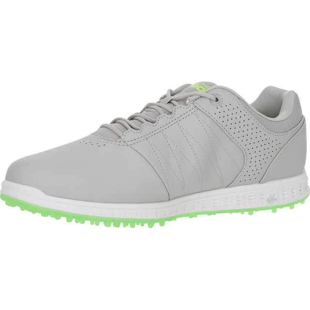 Skechers Men's Pivot Spikeless Golf Shoe, Gray/Lime, 11.5
