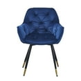 thumbnail image 2 of Alix 25 Inch Modern Dining Chair, Button Tufted, Set of 2, Blue, Black- Saltoro Sherpi, 2 of 6