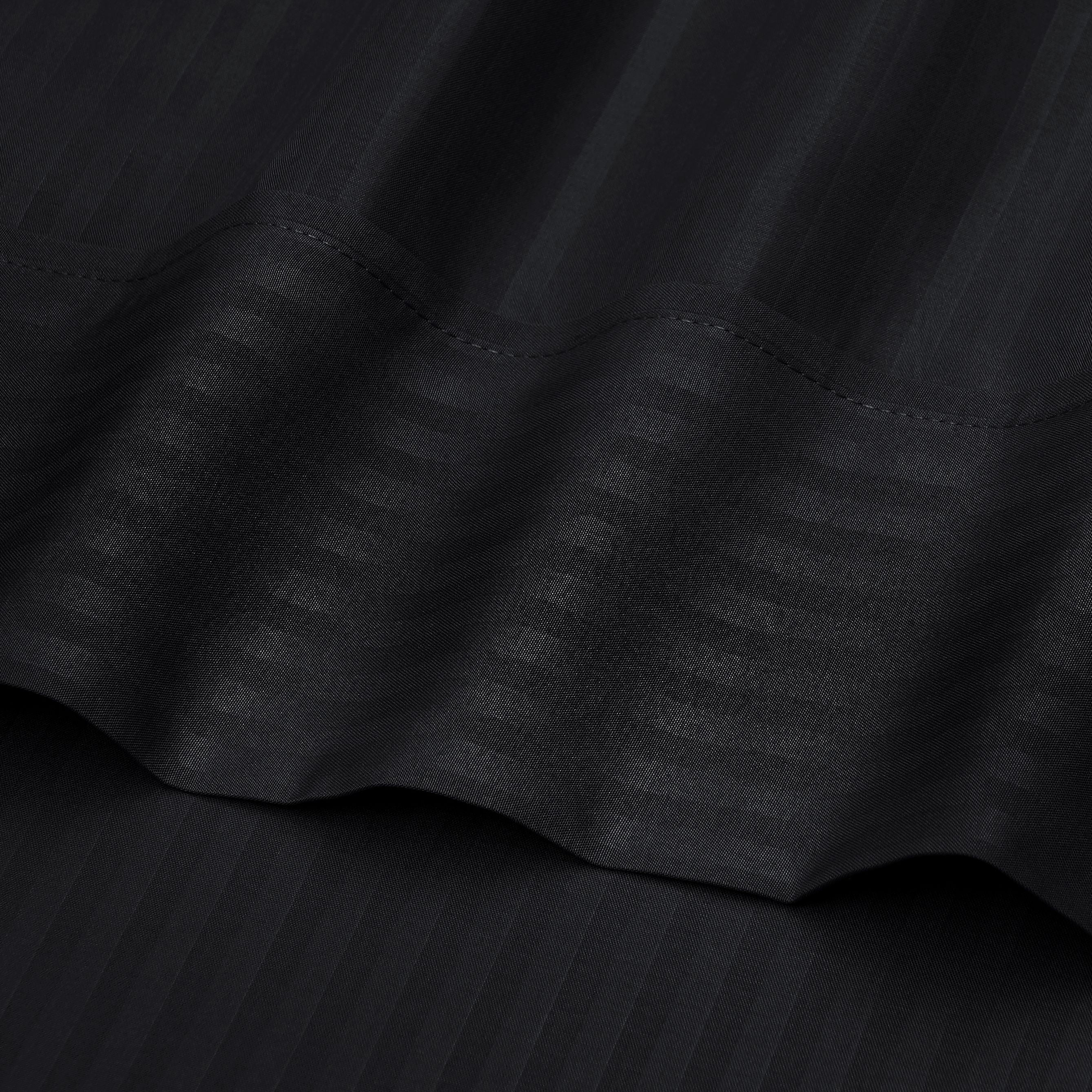 Mainstays Super Soft Brushed Microfiber Bed Sheet Set, Rich Black Embossed Stripe, King, 4 Piece
