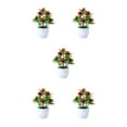 thumbnail image 3 of Ruiboury Add Touch Of Green To Living Space Artificial Plant Collection Home Decor Plastic Artificial Potted Plants False Plant apples 5Set, 3 of 6