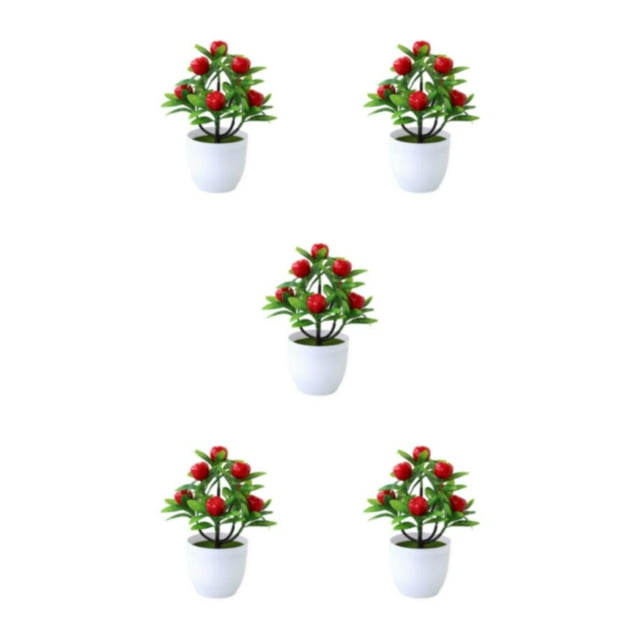 Guardoinrt Choose Favorite Colors Fake Potted Plants Designed For Any Room Artificial Plant apples 5Set