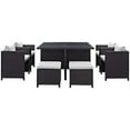 thumbnail image 3 of Modway Inverse 9 Piece Outdoor Patio Dining Set in Espresso White, 3 of 4