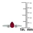 thumbnail image 4 of SZUL Women's 1/2 Carat TW Pear Shape Ruby and Diamond Ring in 10K White Gold, 4 of 6