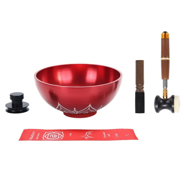 Juego de cuencos tibetanos para cantar, instrumento de meditación, gong, relajante, artesanía, decoración, suministros de arte, adorno con mazo de C5