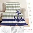 thumbnail image 5 of Striped Anchor Blanket Soft Cozy Warm Throw Blanket for Couch, Plush Fuzzy Flannel Fleece Blankets for Sofa, Navy Blue Nautical Sage Green Geometric Bed Blankets Lightweight Gifts for Women, 30"x40", 5 of 9