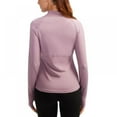 thumbnail image 4 of Women's Workout Long Sleeve Shirts - Ladies Yoga Running Tops Quarter Zip Pullovers, 4 of 8