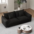thumbnail image 6 of Advwin 75" Oversized Chenille Loveseat Sofa, Modern Cloud Couch with Thick Cushions for Living Room, Bedroom, Apartment, Small Spaces, Black, 6 of 9