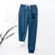 thumbnail image 2 of Gibobby Pantalones para el frío de mujer Mujeres Otoño Invierno Terciopelo Cálido Impresión Bolsillo Cintura Elástica Cordones Leggings Deportes Casual Pantalones(Azul,M), 2 of 3