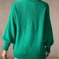 thumbnail image 4 of Cute Sweaters for Women Teen Girls with Bowknot Lapel/High Neck Long Sleeve Knitted Crop Plain Pullover Winter Tops (M, Green|Turtleneck), 4 of 4