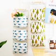 thumbnail image 2 of Bolsa de almacenamiento colgante de 3 piezas con 3 bolsillos, cesta de tela para colgar en la pared, organizador para dormitorio, baño y cocina, impermeable y elegante (oso, árbol y ballena), 2 of 5