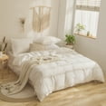 thumbnail image 5 of Move Over White Tassel Bedding Sets King White Duvet Cover Set 3 Layers Tassel Pattern Microfiber No Filling, 5 of 9