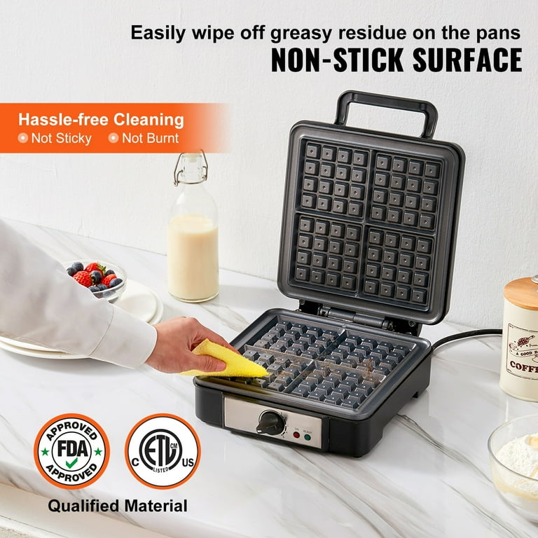 ELECTRIC WAFFLE MAKER. SQUARE IRON MAKER. NIB. Thin waffles. 220V