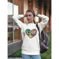 thumbnail image 2 of Doodle Floral Heart. Sweatshirt Women -Image by Shutterstock, Female 5X-Large, 2 of 4