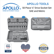 APOLLO TOOLS 50 Piece quarter inch Drive Socket Set DT0004
