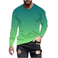 thumbnail image 5 of Dagegui Men's Tie Dye T-Shirts Long Sleeve Crew Neck Shirts Big and Tall Casual Loose Fit Shirt Funny Gradient Color Hawaiian Beach Pullover Tees Top Today Savings Green 5XL, 5 of 5