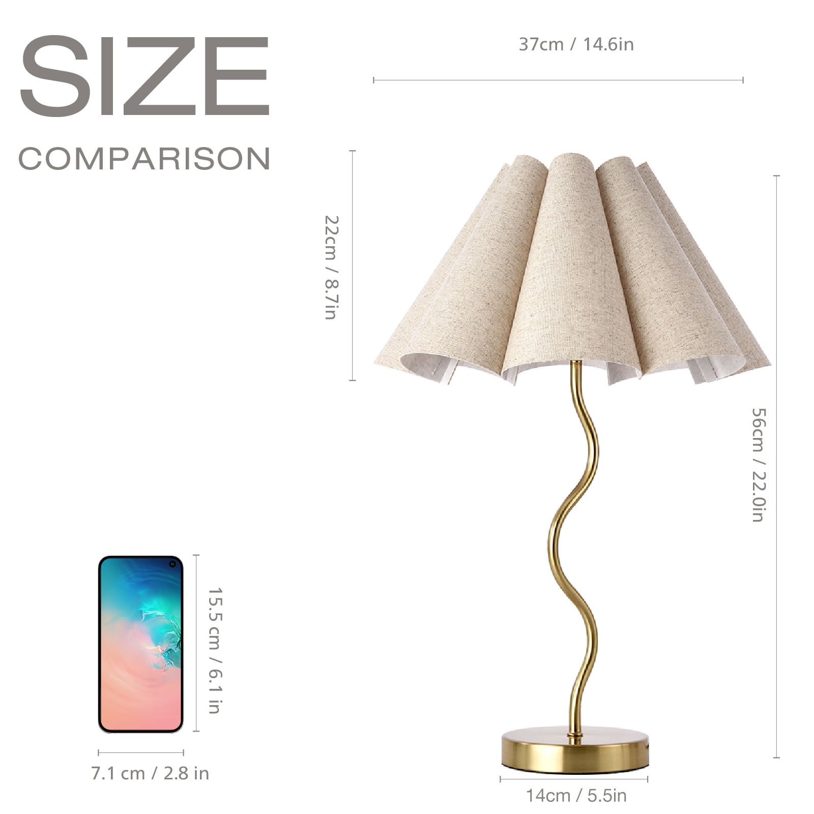 22" Petal Metal Table Lamp with Beige Petal Shades