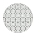 thumbnail image 3 of Unique Loom Matrix Trellis Collection Area Rug - Tile (5' Round White/Gray), 3 of 7