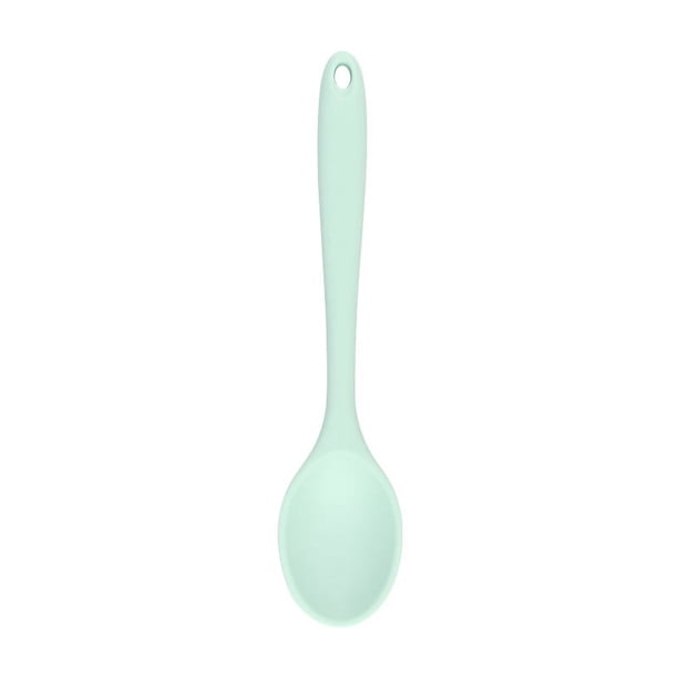 Xiao Hua 2 cucharas pequeñas de silicona, cuchara de té de silicona para cocinar, hornear y revolver, color verde